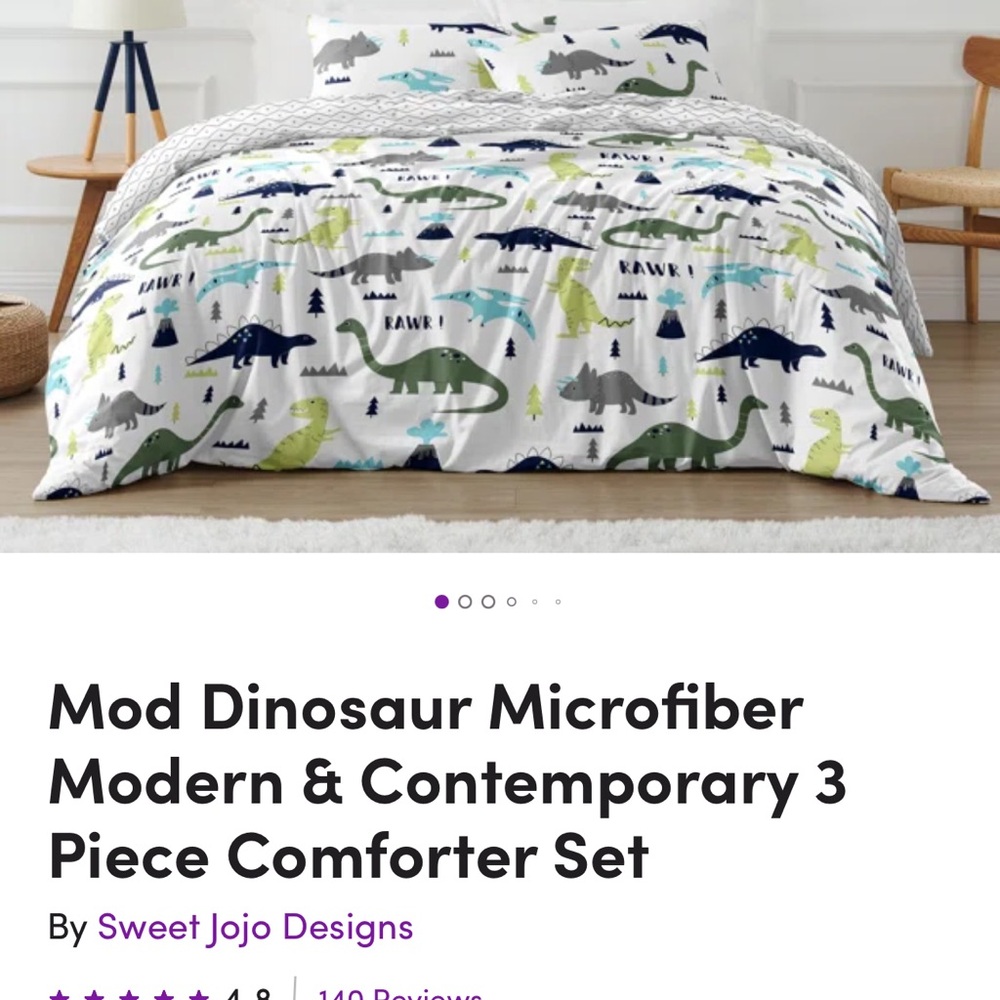 Sweet JoJo ModDino Full Size Bedding Set